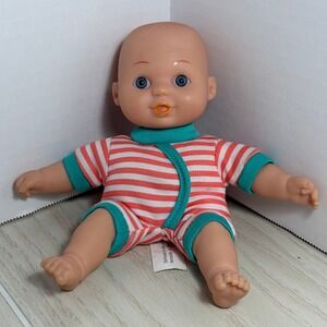 Walmart Cititoy My Sweet Love Baby Doll 8" Pink White Striped Teal Soft Body
